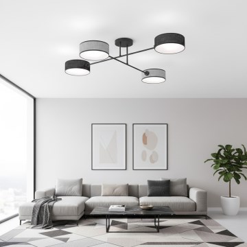 Přisazený lustr MAGA 4xE14/10W/230V černá/šedá