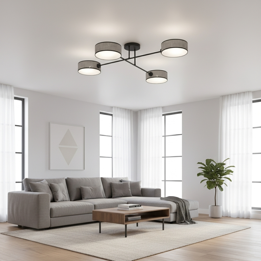 Přisazený lustr MAGA 4xE14/10W/230V šedá