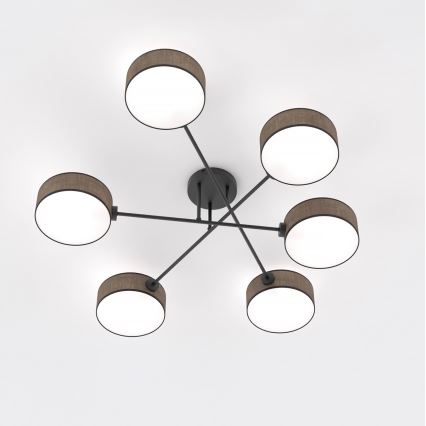 Přisazený lustr MAGA 6xE14/10W/230V hnědá