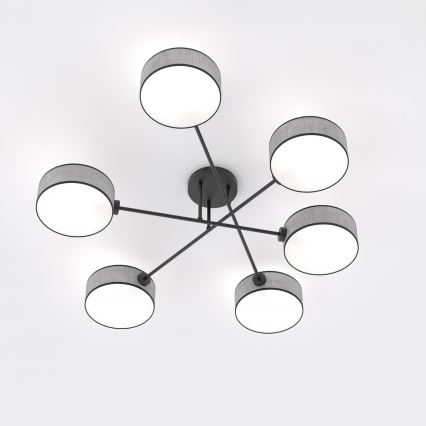 Přisazený lustr MAGA 6xE14/10W/230V šedá