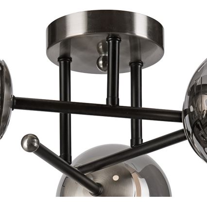 Přisazený lustr MALENA 3xE14/5W/230V černá/kouřová