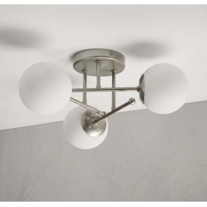 Přisazený lustr MALENA 3xE14/5W/230V matný chrom/bílá