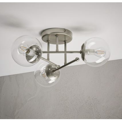 Přisazený lustr MALENA 3xE14/5W/230V matný chrom/čirá