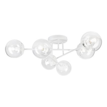 Přisazený lustr MALENA 6xE14/5W/230V bílá/čirá