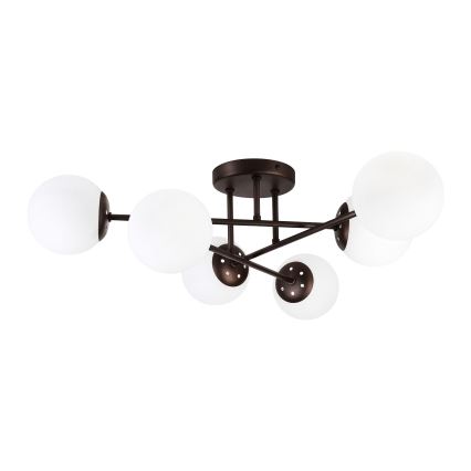 Přisazený lustr MALENA 6xE14/5W/230V hnědá/bílá