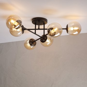 Přisazený lustr MALENA 6xE14/5W/230V hnědá/kouřová béžová