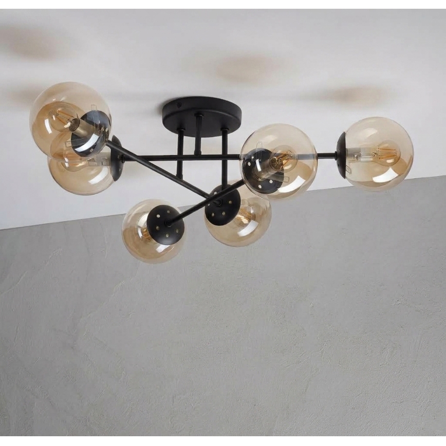 Přisazený lustr MALENA 6xE14/5W/230V hnědá/kouřová béžová