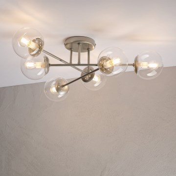 Přisazený lustr MALENA 6xE14/5W/230V matný chrom/čirá