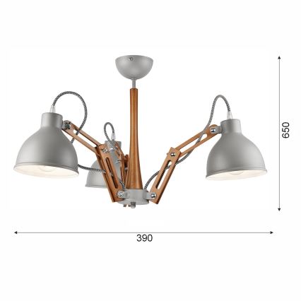 Přisazený lustr MARCELLO 3xE27/60W/230V buk