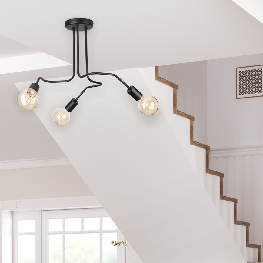 Přisazený lustr MATYLDA 3xE27/60W/230V černá
