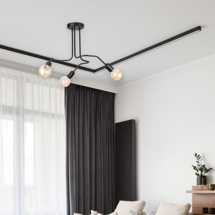Přisazený lustr MATYLDA 3xE27/60W/230V černá