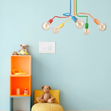 Přisazený lustr MATYLDA 5xE27/60W/230V pestrobarevná