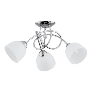 Přisazený lustr MODENA 3xE27/60W/230V lesklý chrom/bílá