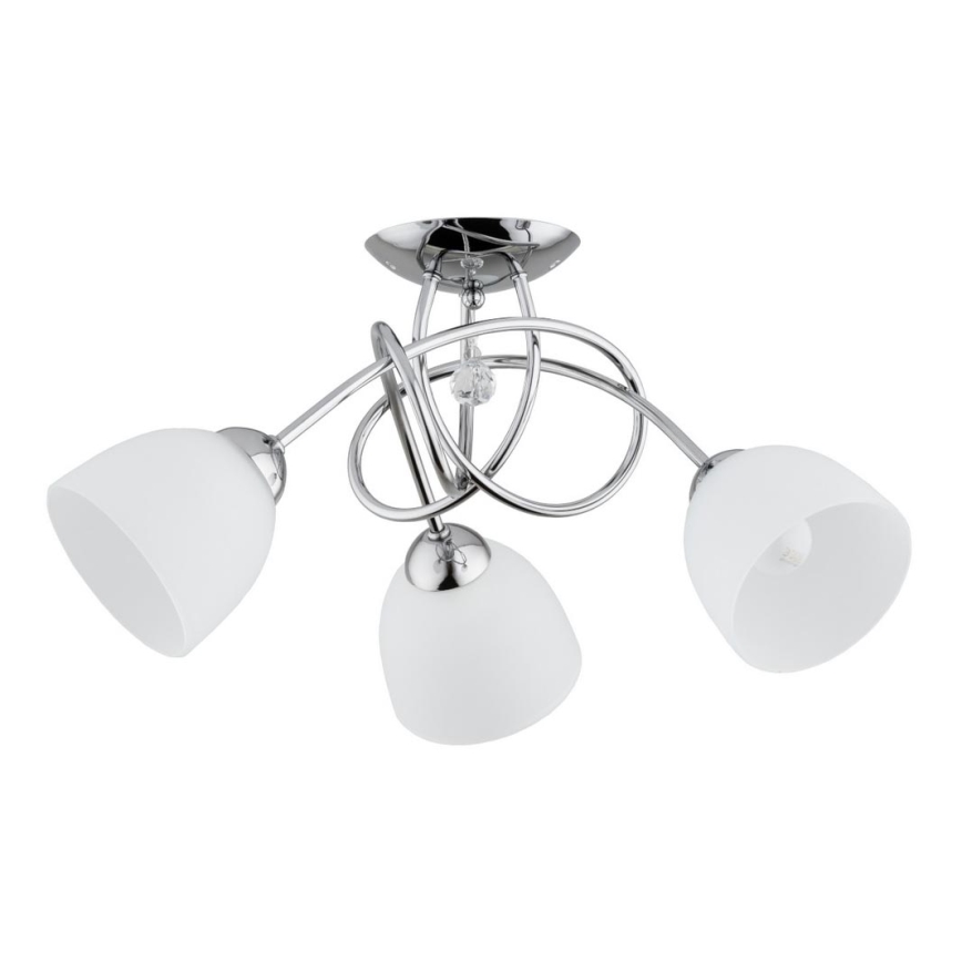 Přisazený lustr MODENA 3xE27/60W/230V lesklý chrom/bílá
