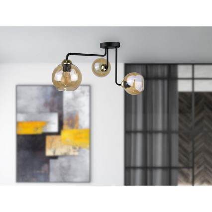 Přisazený lustr MONDE GOLD 3xE27/60W/230V