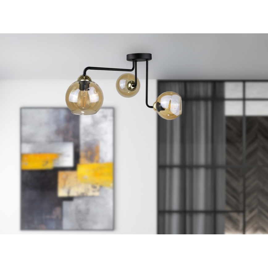 Přisazený lustr MONDE GOLD 3xE27/60W/230V