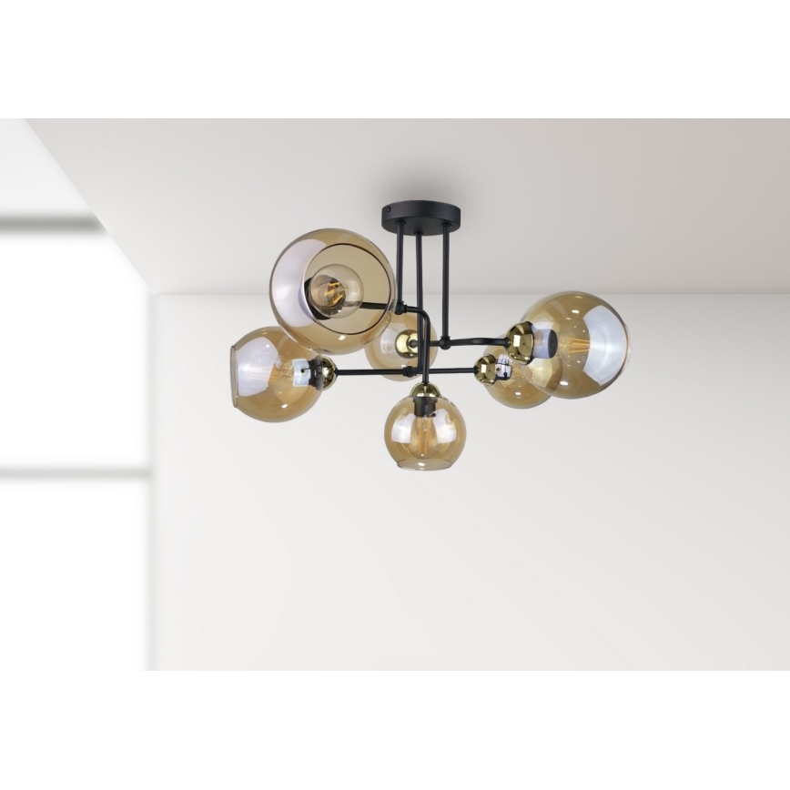 Přisazený lustr MONDE GOLD 6xE27/60W/230V