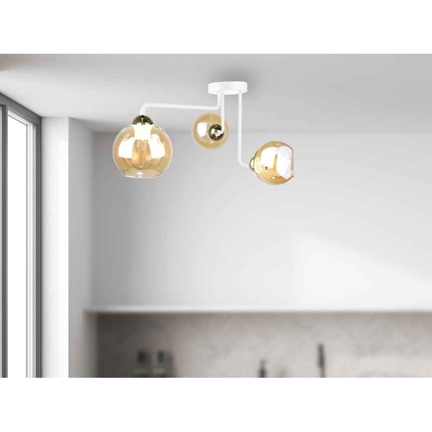 Přisazený lustr MONDE WHITE 3xE27/60W/230V