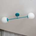 Přisazený lustr MOON 2xE27/15W/230V tyrkysová