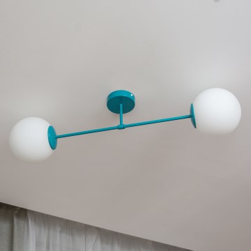 Přisazený lustr MOON 2xE27/15W/230V tyrkysová