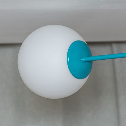 Přisazený lustr MOON 2xE27/15W/230V tyrkysová