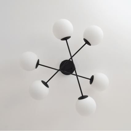 Přisazený lustr MOON 6xE27/15W/230V černá