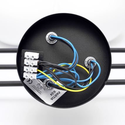 Přisazený lustr MOON 6xE27/15W/230V černá