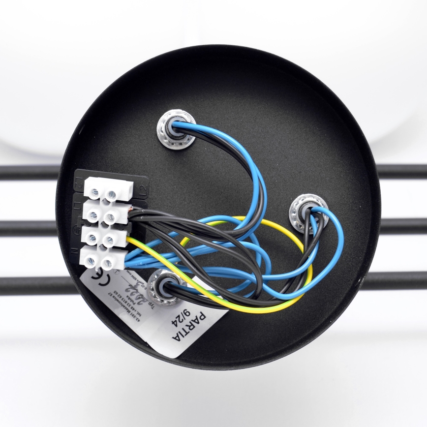 Přisazený lustr MOON 6xE27/15W/230V černá