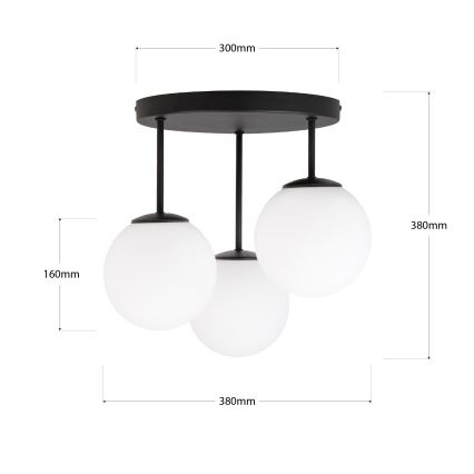 Přisazený lustr MOONLIGHT 3xE27/15W/230V černá