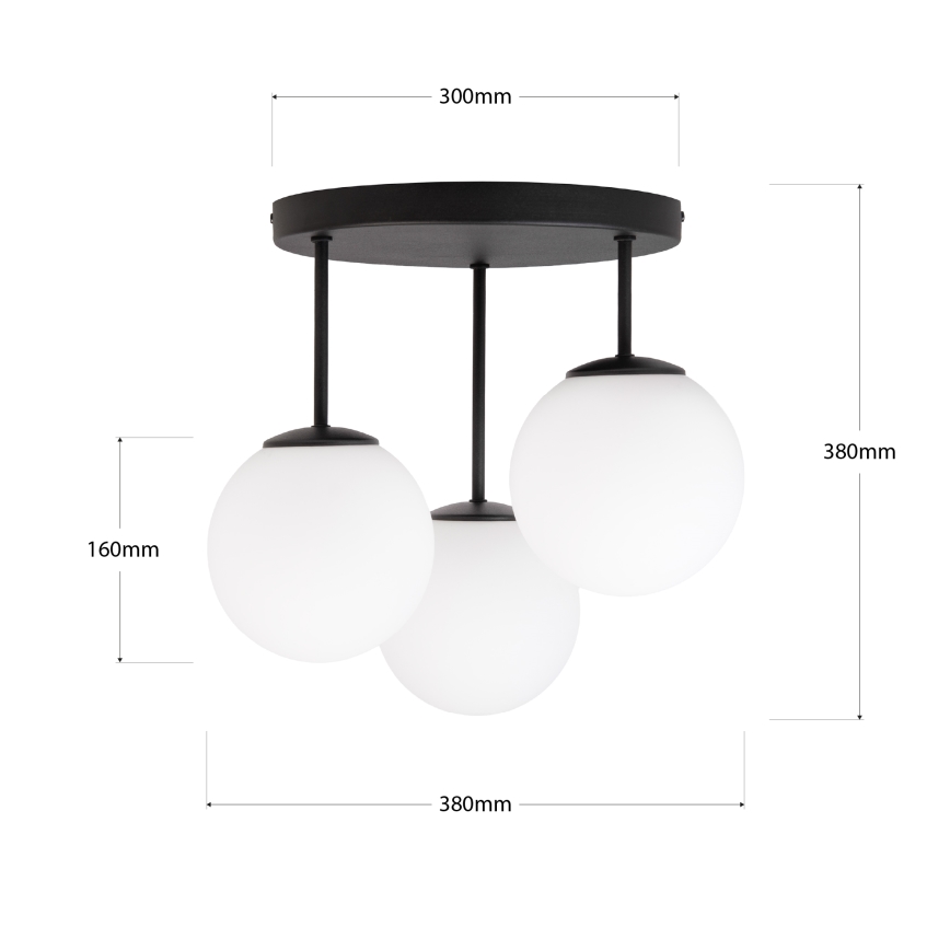 Přisazený lustr MOONLIGHT 3xE27/15W/230V černá