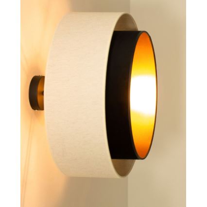 Přisazený lustr NATIA 1xE27/60W/230V bílá/černá