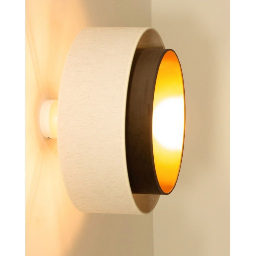 Přisazený lustr NATIA 1xE27/60W/230V bílá/hnědá