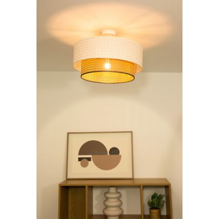 Přisazený lustr NATIA 1xE27/60W/230V bílá/hnědá