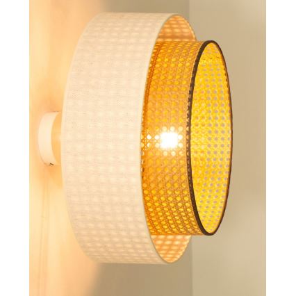 Přisazený lustr NATIA 1xE27/60W/230V bílá/hnědá