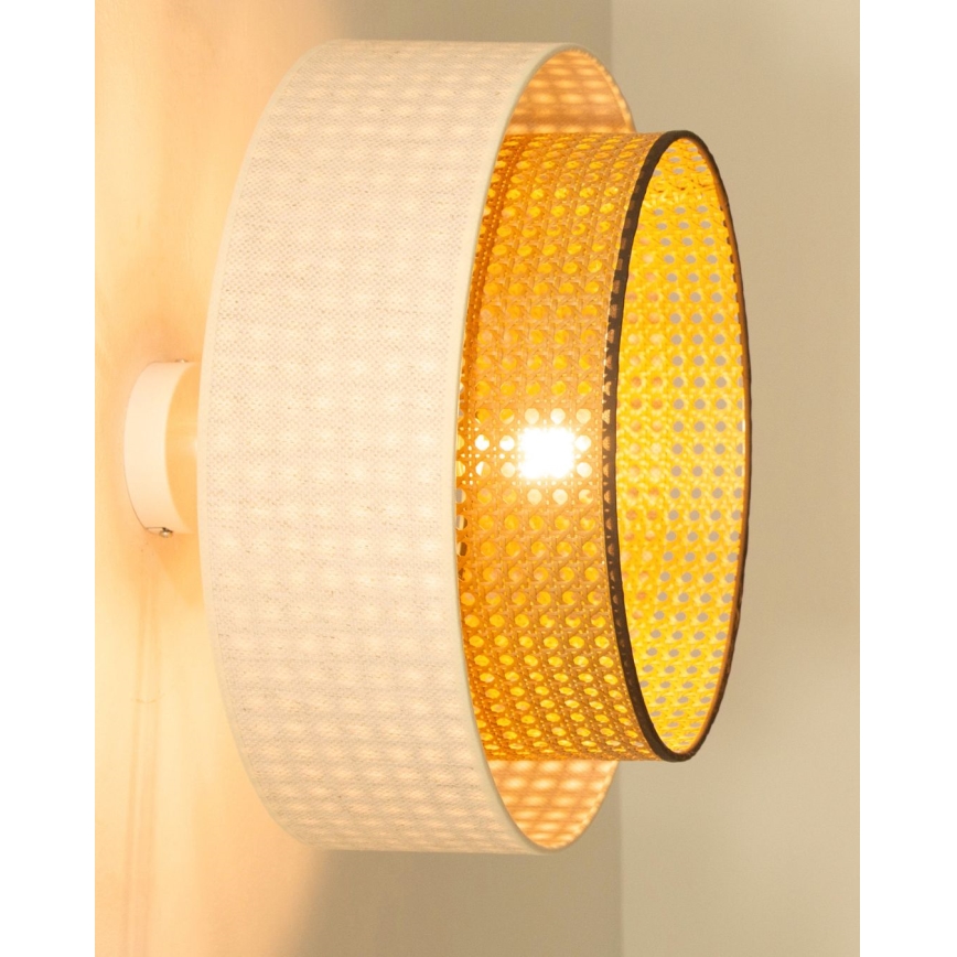 Přisazený lustr NATIA 1xE27/60W/230V bílá/hnědá