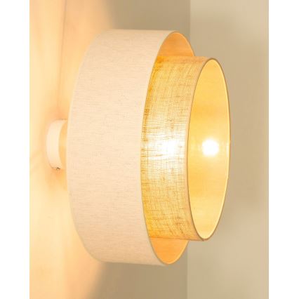 Přisazený lustr NATIA 1xE27/60W/230V bílá/hnědá