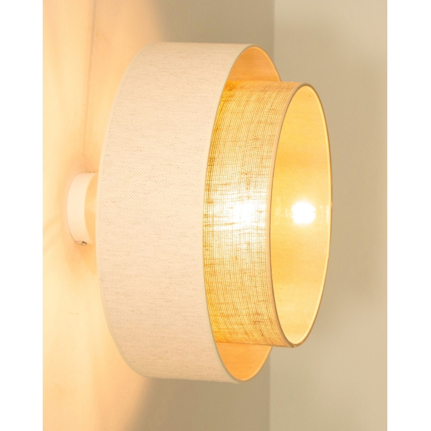 Přisazený lustr NATIA 1xE27/60W/230V bílá/hnědá