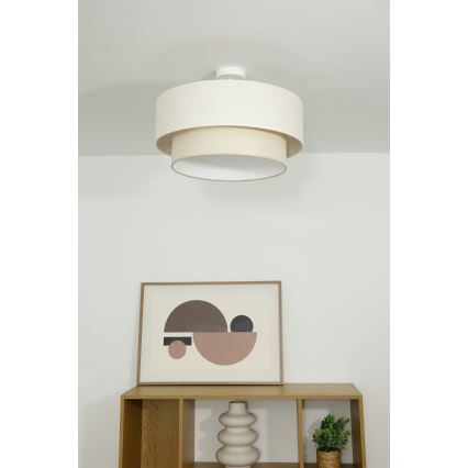 Přisazený lustr NATIA 1xE27/60W/230V pr. 45 cm krémová