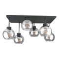 Přisazený lustr NESSA 6xE27/60W/230V černá/čirá