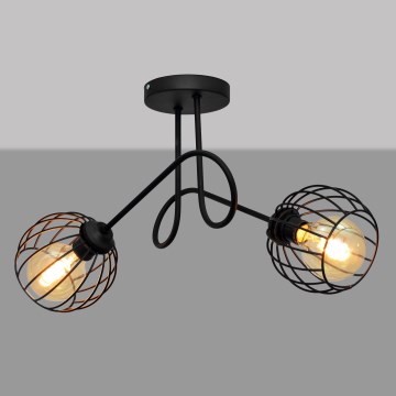 Přisazený lustr OXFORD 2xE27/15W/230V černá