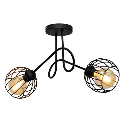 Přisazený lustr OXFORD 2xE27/15W/230V černá