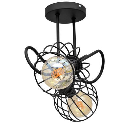 Přisazený lustr OXFORD 2xE27/15W/230V černá