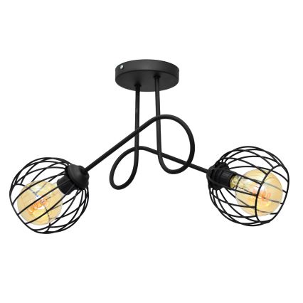 Přisazený lustr OXFORD 2xE27/15W/230V černá