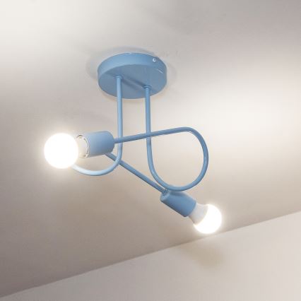 Přisazený lustr OXFORD 2xE27/15W/230V modrá