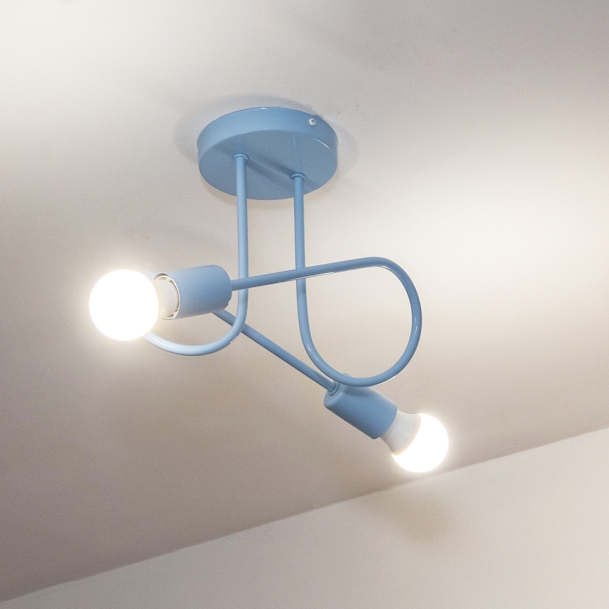 Přisazený lustr OXFORD 2xE27/15W/230V modrá