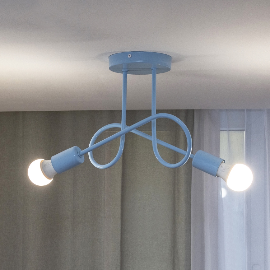 Přisazený lustr OXFORD 2xE27/15W/230V modrá