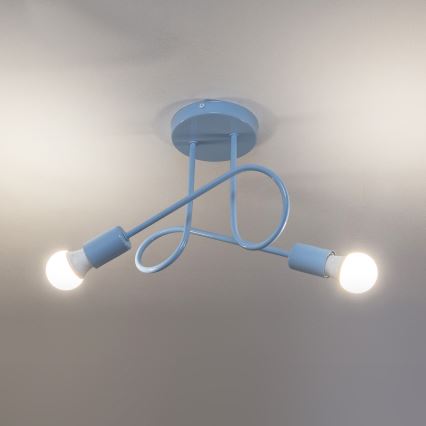 Přisazený lustr OXFORD 2xE27/15W/230V modrá
