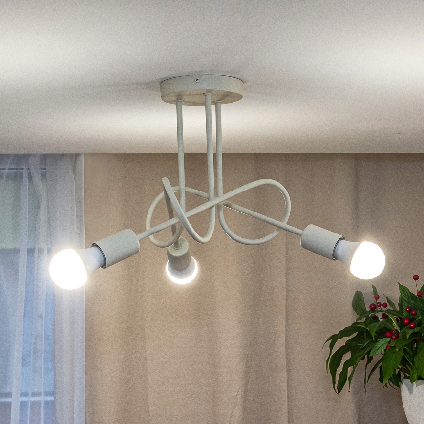 Přisazený lustr OXFORD 3xE27/15W/230V krémová