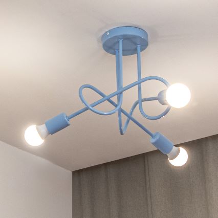 Přisazený lustr OXFORD 3xE27/15W/230V modrá