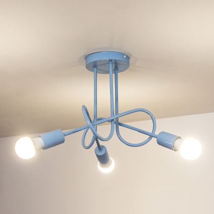 Přisazený lustr OXFORD 3xE27/15W/230V modrá